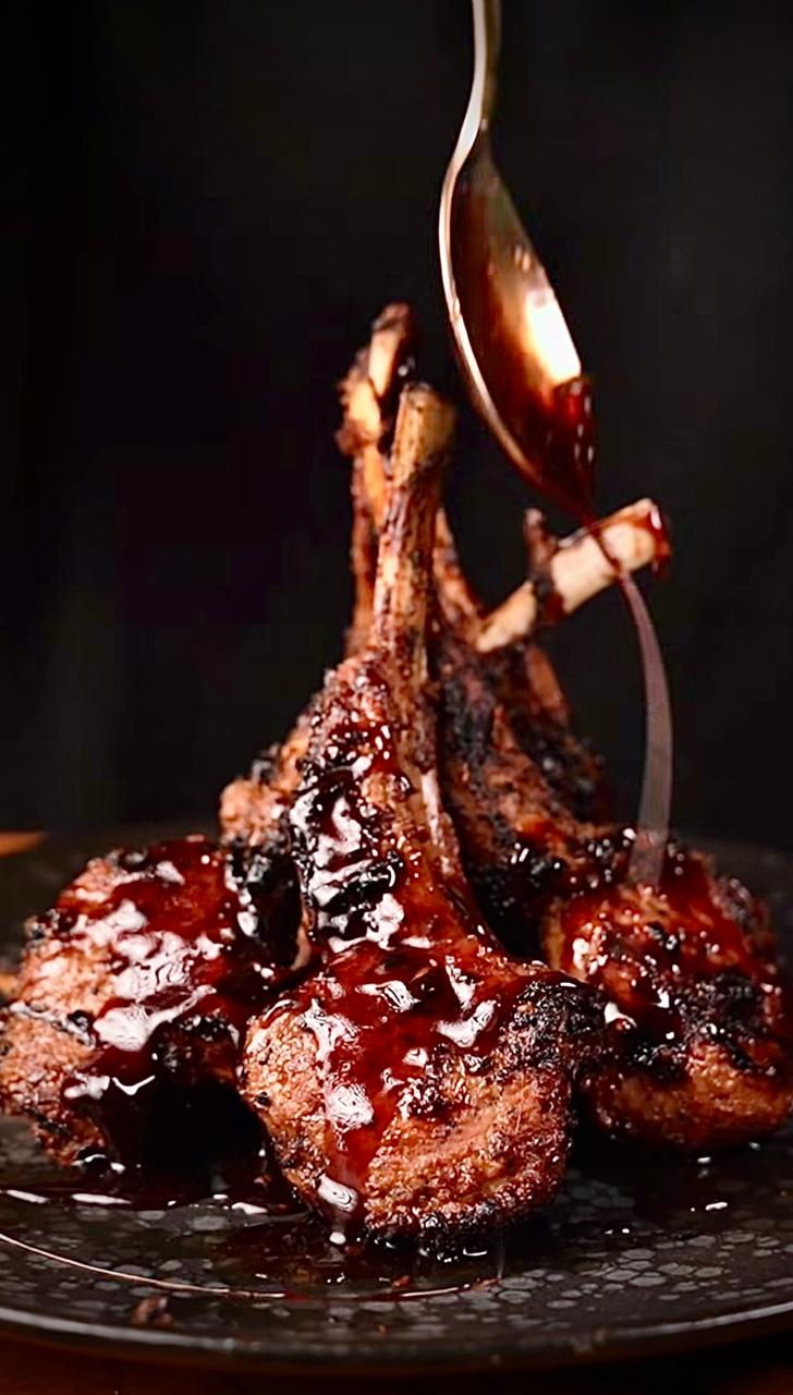 Glazed lamb chops business aviation LGKR Corfu